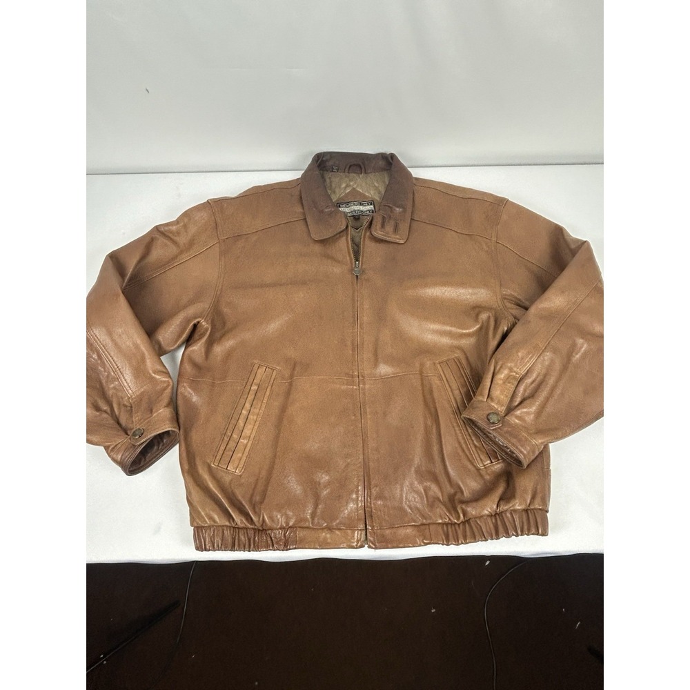 Members Only Leather Jacket Men's Large Genuine Leather Vintage